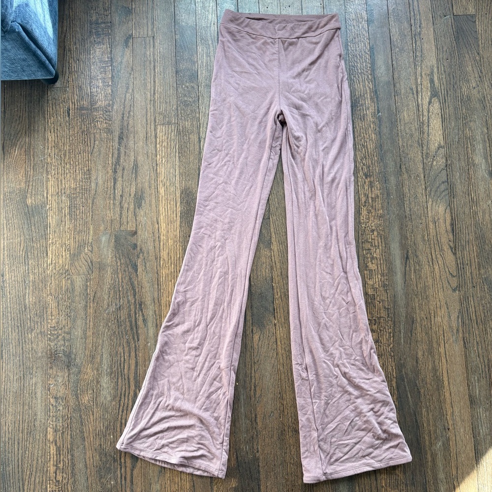 Naked Wardrobe Pink Flared Leggings
